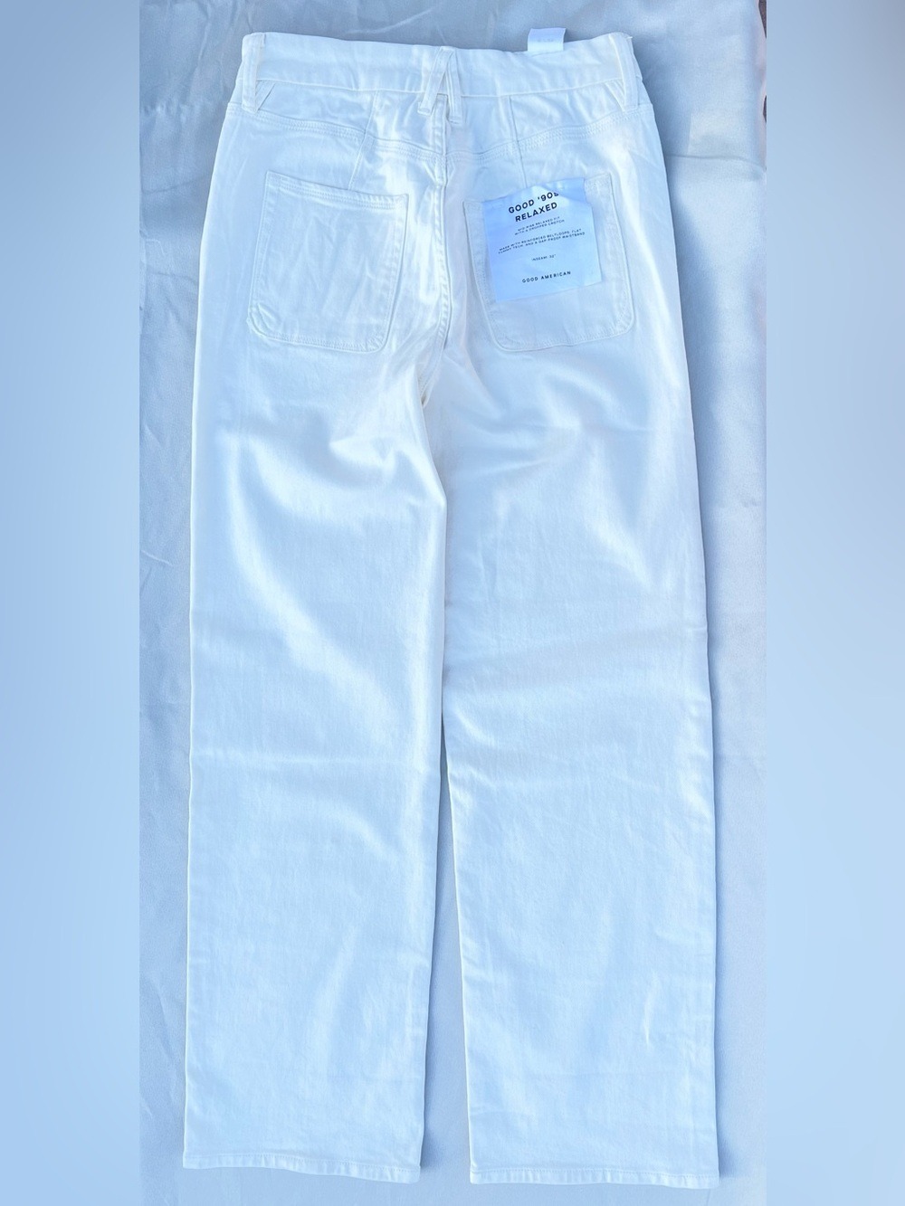 NWOT $168 Good American Good ’90s Relaxed Straight Leg White Jeans 0/25 - Picture 3 of 8